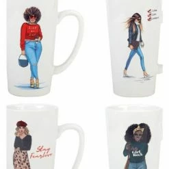Girlfriends 16 oz. Assorted Colors Stoneware Beverage Mugs (Set of 4) by Certified International 7 Girlfriends 16 oz. Assorted Colors Stoneware Beverage Mugs (Set of 4) by Certified International -Certified International Sales certified international coffee cups mugs 41253set4 4f 1000