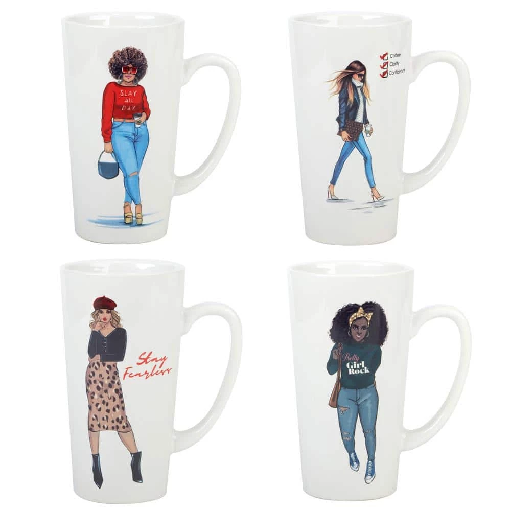 Girlfriends 16 oz. Assorted Colors Stoneware Beverage Mugs (Set of 4) by Certified International 3 Girlfriends 16 oz. Assorted Colors Stoneware Beverage Mugs (Set of 4) by Certified International