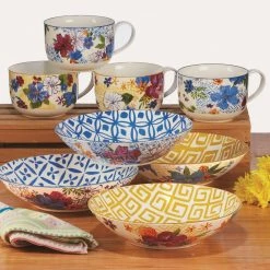 Flower Power 28 oz. Porcelain Jumbo Cups (Set of 4) by Certified International -Certified International Sales certified international coffee cups mugs 45160set4 31 1000