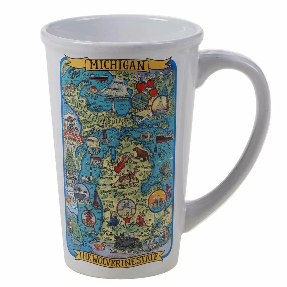 Michigan Souvenir 22 oz. Multicolored Stoneware Jumbo Mug (Set of 6) by Certified International 3 Michigan Souvenir 22 oz. Multicolored Stoneware Jumbo Mug (Set of 6) by Certified International