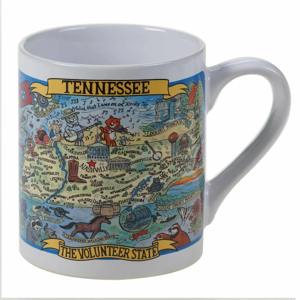 Tennessee Souvenir 20 oz. Multicolored Stoneware Jumbo Mug (Set of 6) by Certified International 3 Tennessee Souvenir 20 oz. Multicolored Stoneware Jumbo Mug (Set of 6) by Certified International