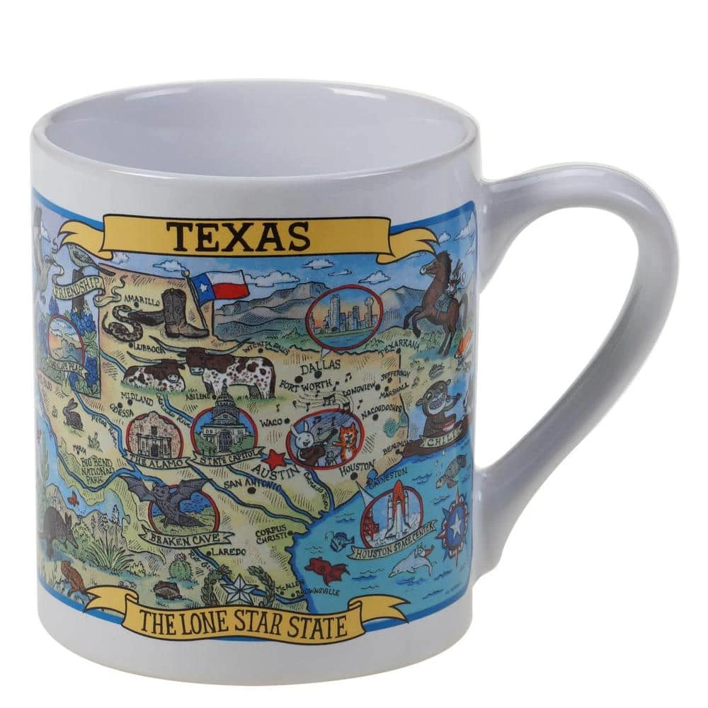Texas Souvenir 20 oz. Multicolored Stoneware Jumbo Mug (Set of 6) by Certified International 3 Texas Souvenir 20 oz. Multicolored Stoneware Jumbo Mug (Set of 6) by Certified International