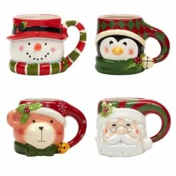 Holiday 18 oz. Multi-Colored Earthenware Beverage Mugs Set of 4 by Certified International -Certified International Sales certified international coffee cups mugs 92515 4f 1000