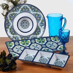 Mosaic 3-Piece Multicolored Melamine 19 in. Platter, 14.5 in. 3-Section Relish Tray, 14.5 Chip and Dip Hostess Set by Certified International 13 Mosaic 3-Piece Multicolored Melamine 19 in. Platter, 14.5 in. 3-Section Relish Tray, 14.5 Chip and Dip Hostess Set by Certified International -Certified International Sales certified international divided serving dishes 32775 31 1000