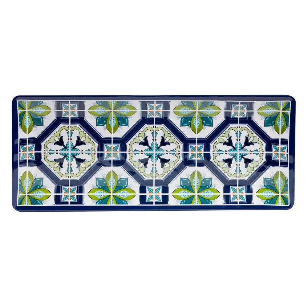 Mosaic 3-Piece Multicolored Melamine 19 in. Platter, 14.5 in. 3-Section Relish Tray, 14.5 Chip and Dip Hostess Set by Certified International 6 Mosaic 3-Piece Multicolored Melamine 19 in. Platter, 14.5 in. 3-Section Relish Tray, 14.5 Chip and Dip Hostess Set by Certified International - Image 4