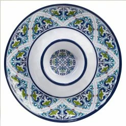 Mosaic 3-Piece Multicolored Melamine 19 in. Platter, 14.5 in. 3-Section Relish Tray, 14.5 Chip and Dip Hostess Set by Certified International 10 Mosaic 3-Piece Multicolored Melamine 19 in. Platter, 14.5 in. 3-Section Relish Tray, 14.5 Chip and Dip Hostess Set by Certified International -Certified International Sales certified international divided serving dishes 32775 c3 1000