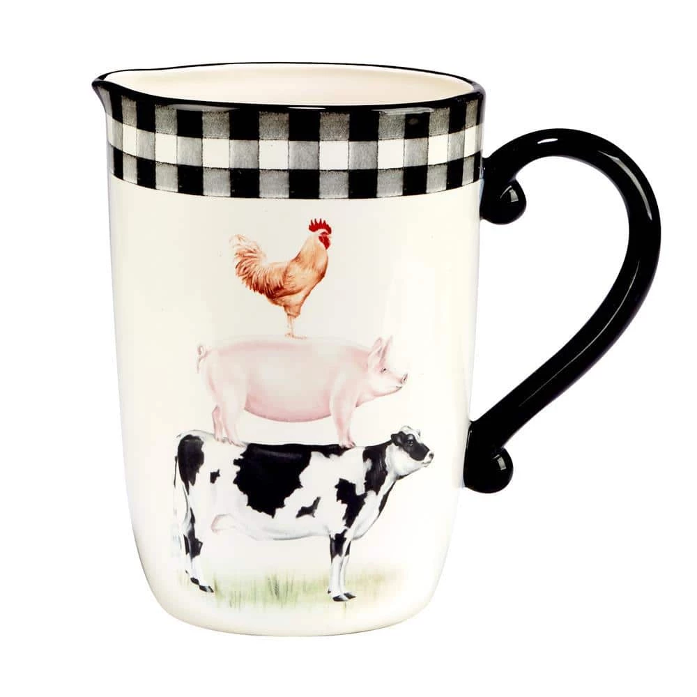 On the Farm 96 fl. oz. Earthenware Pitcher by Certified International 3 On the Farm 96 fl. oz. Earthenware Pitcher by Certified International