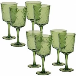 8-Piece 13 oz. Green Acrylic Goblet Glass by Certified International