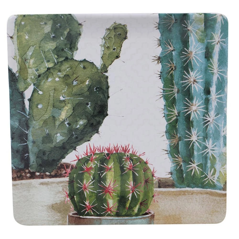 Cactus Verde Ceramic Square Platter by Certified International 3 Cactus Verde Ceramic Square Platter by Certified International