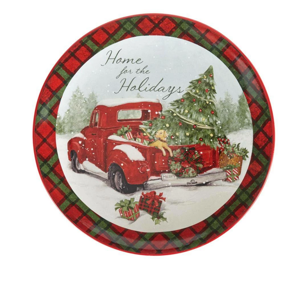 Home For Christmas Earthenware Round Platter by Certified International 6 Home For Christmas Earthenware Round Platter by Certified International - Image 4