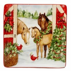 Christmas on the Farm by Susan Winget 12.5 in. Square Platter by Certified International