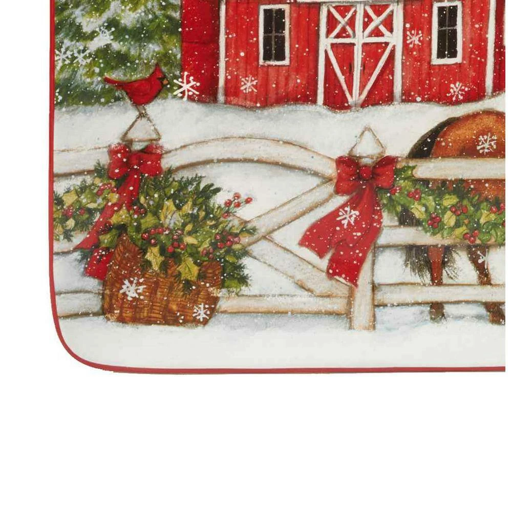 Christmas on the Farm by Susan Winget 16 in. Rectangular Platter by Certified International 4 Christmas on the Farm by Susan Winget 16 in. Rectangular Platter by Certified International - Image 2