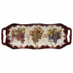 Vintners Journal Multi-Colored 16 in. x 6.25 in. Ceramic Rectangular Platter by Certified International