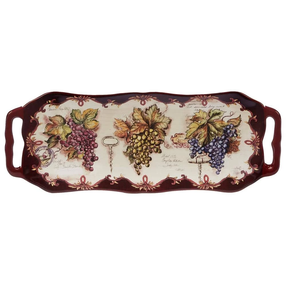 Vintners Journal Multi-Colored 16 in. x 6.25 in. Ceramic Rectangular Platter by Certified International 3 Vintners Journal Multi-Colored 16 in. x 6.25 in. Ceramic Rectangular Platter by Certified International