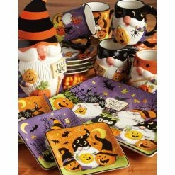 Halloween Gnomes 10 in. Assorted Colors Earthenware Platter by Certified International -Certified International Sales certified international platters 26125 4f 1000