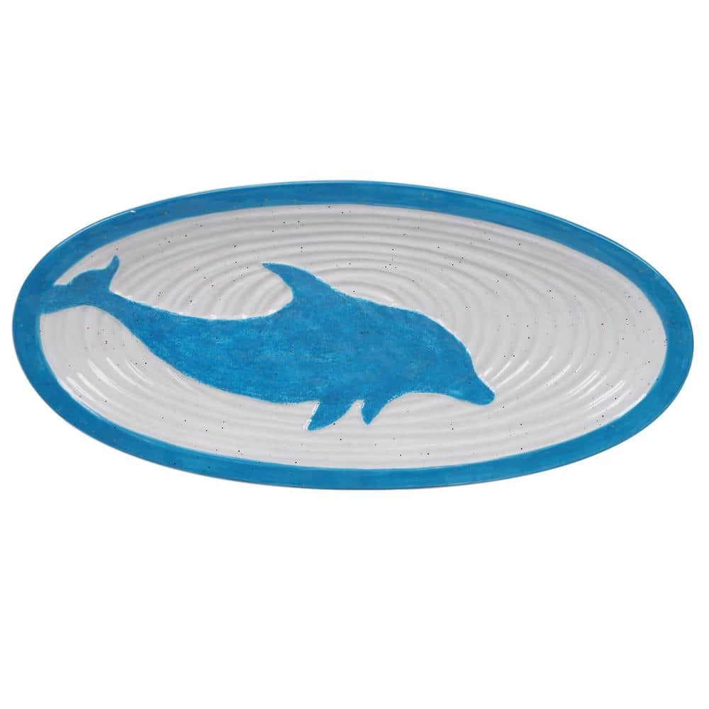 Natural Coast Multi-Colored 15.25 in. Earthenware Oval Fish Platter by Certified International 3 Natural Coast Multi-Colored 15.25 in. Earthenware Oval Fish Platter by Certified International