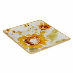 Sunflowers Forever 12.5 in. Assorted Colors Earthenware Square Platter by Certified International -Certified International Sales certified international platters 28780 4f 1000