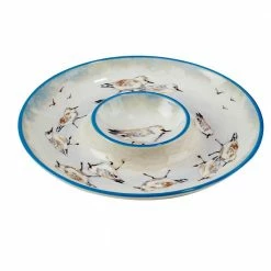 Shorebirds 13.5 in. Assorted Colors Earthenware Chip and Dip Server by Certified International