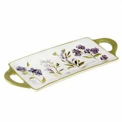 Fresh Herbs 8 in. Assorted Colors Earthenware Rectangular Platter with Handles by Certified International -Certified International Sales certified international platters 28910 4f 1000