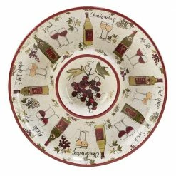 Wine Country 13.5 in. Assorted Colors Earthenware Chip and Dip Server by Certified International -Certified International Sales certified international platters 28921 4f 1000