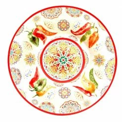 Sweet and Spicy 13.5 in. Assorted Colors Earthenware Chip and Dip Server by Certified International -Certified International Sales certified international platters 28943 4f 1000