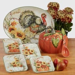 Harvest Morning 12 in. Assorted Colors Earthenware Platter by Certified International -Certified International Sales certified international platters 28958 4f 1000