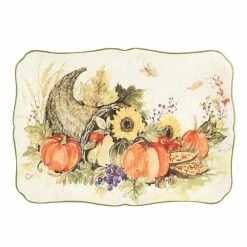 Harvest Morning 10 in. Assorted Colors Earthenware Platter by Certified International