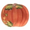 Harvest Morning Pumpkin 11.5 in. Assorted Colors Earthenware Platter by Certified International