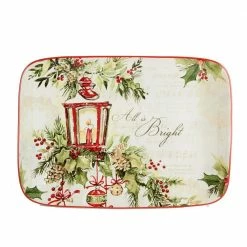 Silent Night 10 in. Multi-Colored Earthenware Serving Platter by Certified International