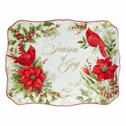Winter's Medley 12 in. Multi-Colored Earthenware Serving Platter by Certified International