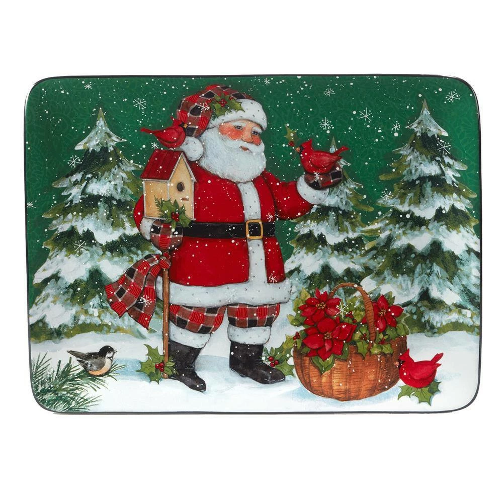 Christmas Lodge Santa 12 in. Multi-Colored Earthenware Serving Platter by Certified International 5 Christmas Lodge Santa 12 in. Multi-Colored Earthenware Serving Platter by Certified International - Image 3