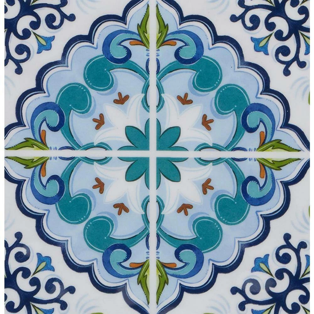 Mosaic 2-Piece 14 in. Round and 18 in. Oval Multicolored Melamine Platter Set by Certified International 6 Mosaic 2-Piece 14 in. Round and 18 in. Oval Multicolored Melamine Platter Set by Certified International - Image 4