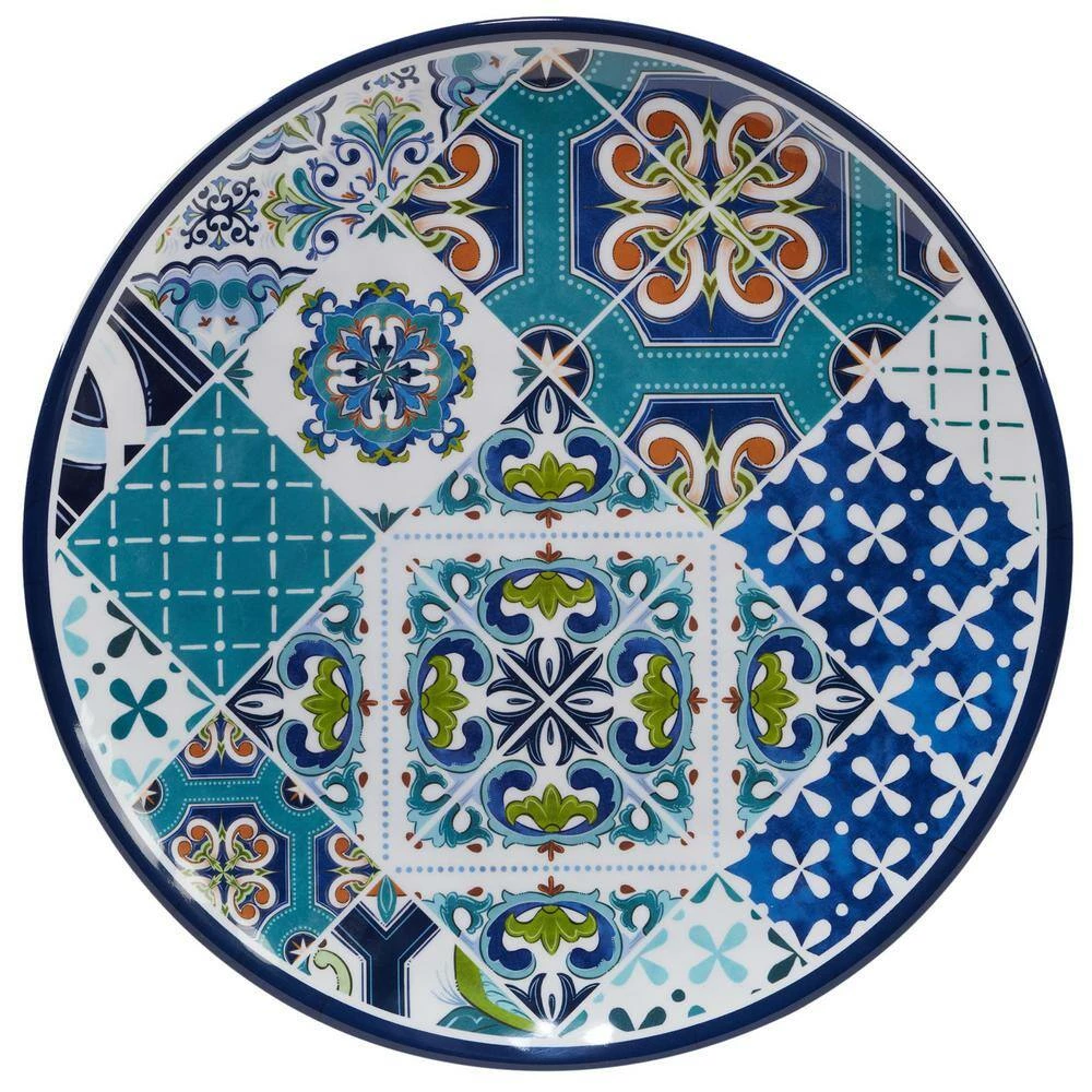 Mosaic 2-Piece 14 in. Round and 18 in. Oval Multicolored Melamine Platter Set by Certified International 5 Mosaic 2-Piece 14 in. Round and 18 in. Oval Multicolored Melamine Platter Set by Certified International - Image 3