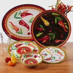 Red Hot 2-Piece 14 in. Round and 18 in. Oval Multicolored Melamine Platter Set by Certified International 11 Red Hot 2-Piece 14 in. Round and 18 in. Oval Multicolored Melamine Platter Set by Certified International -Certified International Sales certified international platters 32784 31 1000