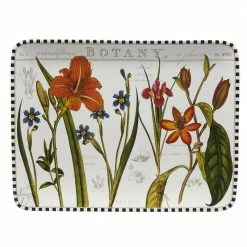 Botanical Floral 16 in. Multicolored Earthenware Rectangular Platter by Certified International