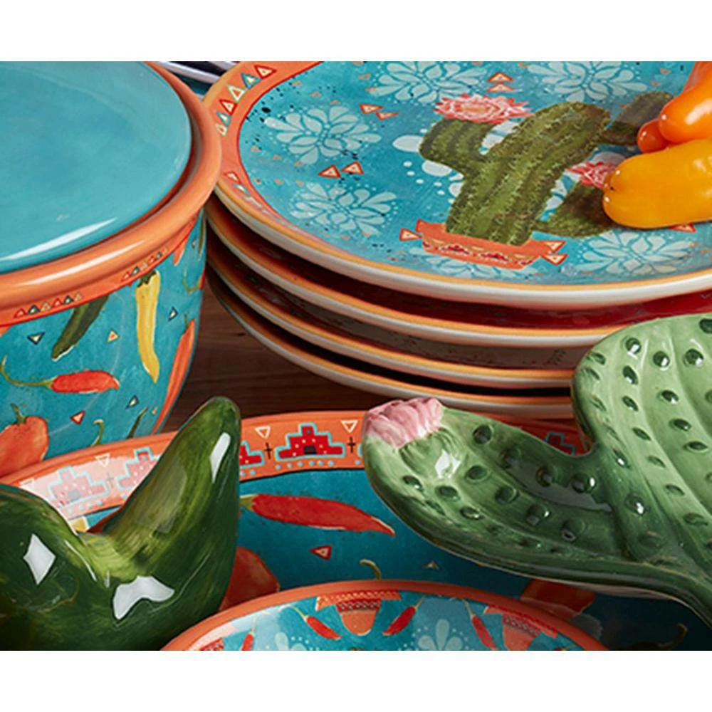 Santa Fe 13.5 in. Assorted Colors Earthenware Chip and Dip Servers by Certified International 4 Santa Fe 13.5 in. Assorted Colors Earthenware Chip and Dip Servers by Certified International - Image 2