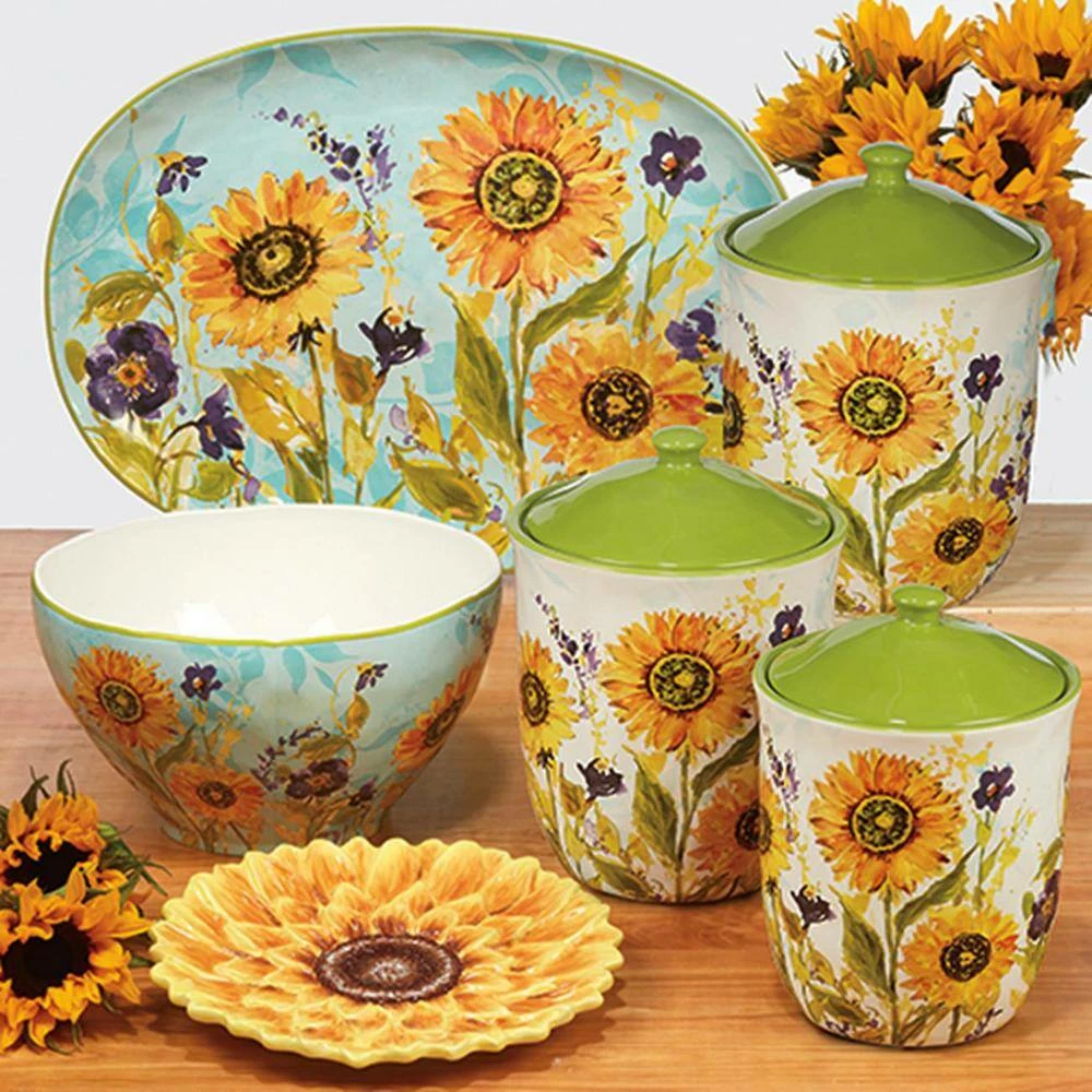 Sun Garden 13 in. Multicolored Earthenware Round Platter by Certified International 5 Sun Garden 13 in. Multicolored Earthenware Round Platter by Certified International - Image 3