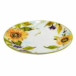 Sun Garden 13 in. Multicolored Earthenware Round Platter by Certified International