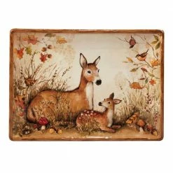 Pine Forest 14 in. Multicolored Earthenware Rectangular Platter by Certified International