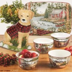 Lake Retreat 14 in. Multicolored Earthenware Rectangular Platter by Certified International -Certified International Sales certified international platters 37223 31 1000