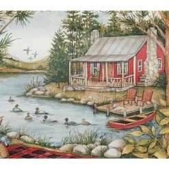 Lake Retreat 14 in. Multicolored Earthenware Rectangular Platter by Certified International -Certified International Sales certified international platters 37223 4f 1000