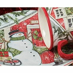 Snowman's Farmhouse 16 in. Multicolored Earthenware Rectangular Platter by Certified International 9 Snowman's Farmhouse 16 in. Multicolored Earthenware Rectangular Platter by Certified International -Certified International Sales certified international platters 37262 1f 1000