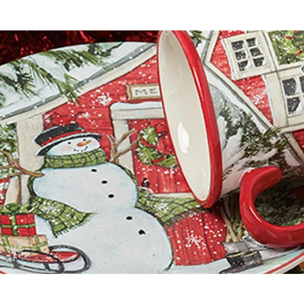 Snowman's Farmhouse 16 in. Multicolored Earthenware Rectangular Platter by Certified International 6 Snowman's Farmhouse 16 in. Multicolored Earthenware Rectangular Platter by Certified International - Image 4