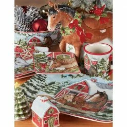 Homestead Christmas 14 in. Multicolored Earthenware Rectangular Platter by Certified International -Certified International Sales certified international platters 37293 4f 1000