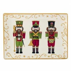 Holiday Magic Nutcracker 14 in. Multicolored Earthenware Rectangular Platter by Certified International