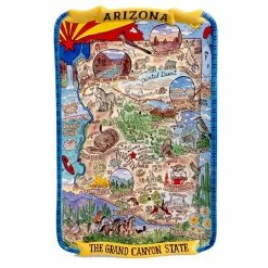 Arizona Souvenir 13 in. x 8 in. Multicolored Earthenware Rectangular Platter by Certified International