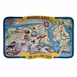 Maryland Souvenir 13 in. x 8 in. Multicolored Earthenware Rectangular Platter by Certified International