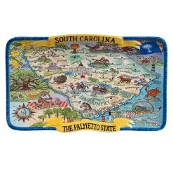 South Carolina Souvenir 13 in. x 8 in. Multicolored Earthenware Rectangular Platter by Certified International