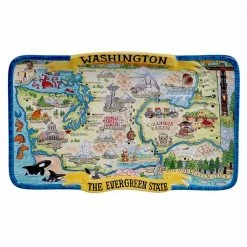 Washington Souvenir 13 in. x 8 in. Multicolored Earthenware Rectangular Platter by Certified International