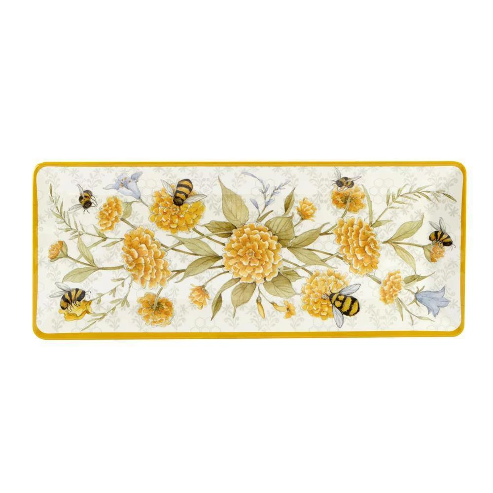 Bee Sweet Hostess Set 14.5 in. Assorted Colors Melamine Platters (Set of 3) by Certified International 6 Bee Sweet Hostess Set 14.5 in. Assorted Colors Melamine Platters (Set of 3) by Certified International - Image 4